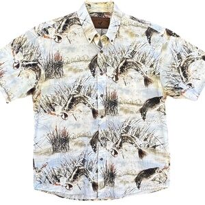 North River Outfitters Fishing Fly Fish collared button down Size L brown grey